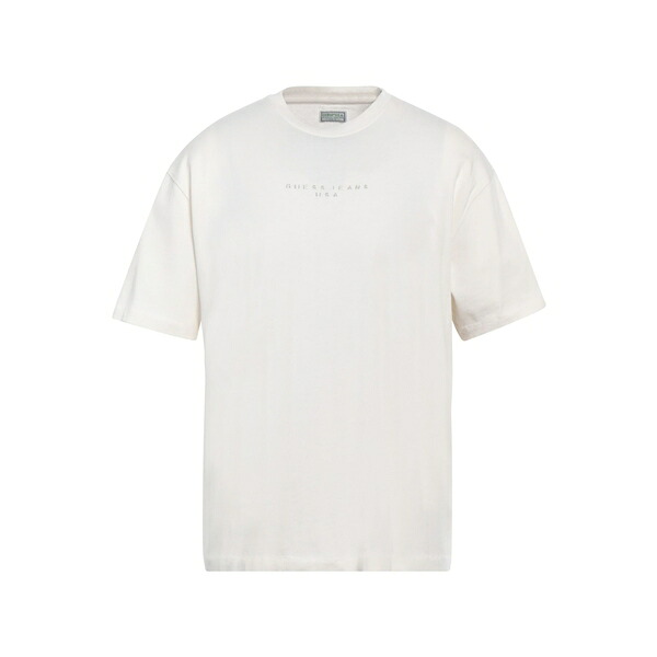 【貨物輸送無料】 ゲス メンズ プルオーバー トップス T-shirts White