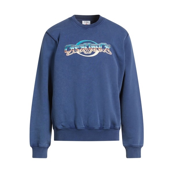 【貨物輸送無料】 カサブランカ メンズ パーカー・スウェットシャツ アウター Sweatshirts Blue