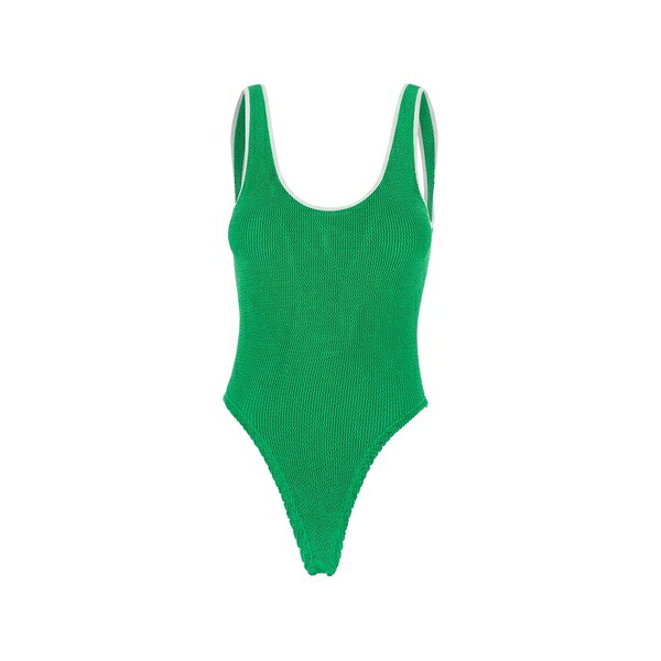 フンザ・ジー レディース ワンピース トップス Faye piped swimsuit Green｜asty