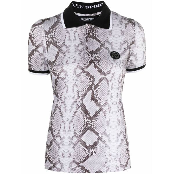 飾り気のない運動競技 レディース スポーツシャツ トップス Snake-print logo-lettering top Grey
