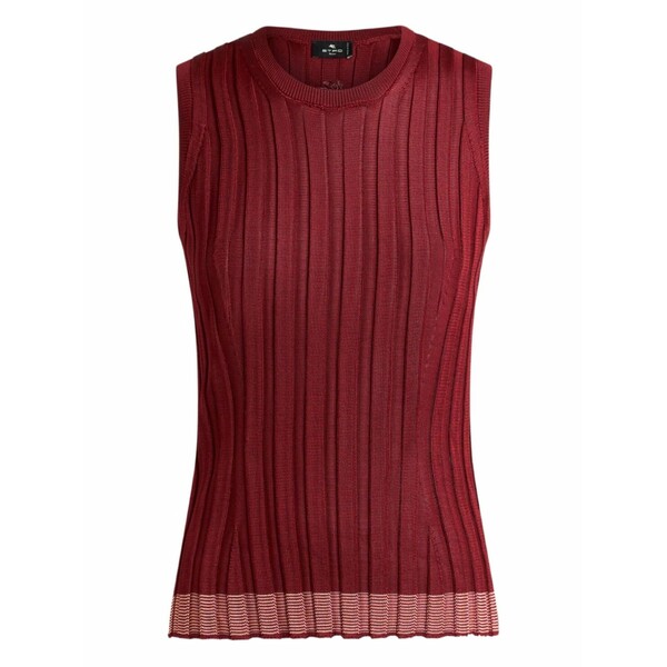 エトロ レディース カットソー トップス Ribbed sleeveless top Red｜asty