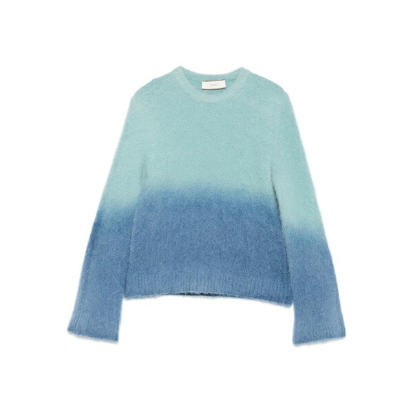 エーケプ レディース 編み物\u0026スウェーター アウター V-neck sweater Blue