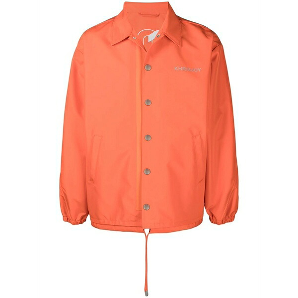 クリスジョイ メンズ ジャケット＆ブルゾン アウター Drawstring-waist shirt jacket Orange｜asty