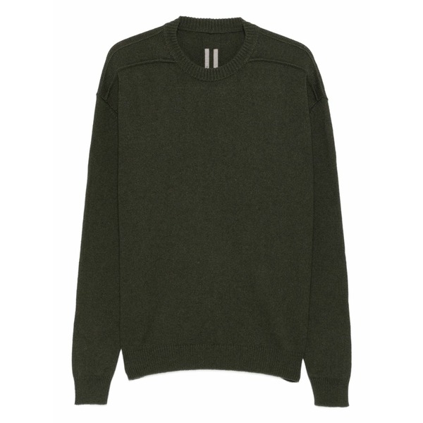 リックオウエンス メンズ 編み物\u0026プルオーバー アウター Round-neck sweater Green