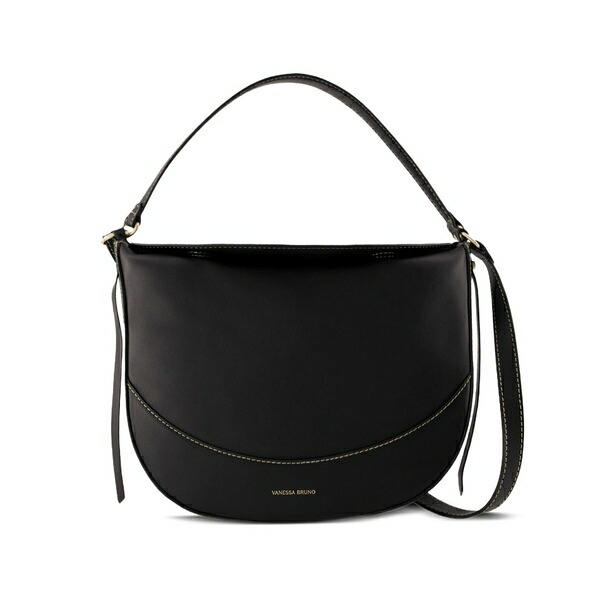 ヴァネッサ ブリューノ レディース ショルダーバッグ 御徒面子 Large top handle curved shoulder bag Black