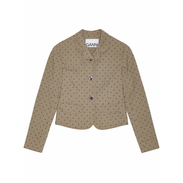 ガニー レディース ジャケット＆ブルゾン アウター Polka dot-print blazer Neutrals｜asty