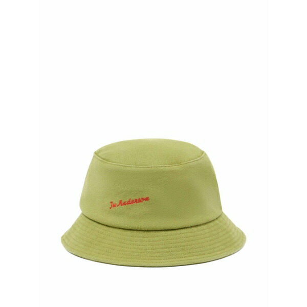 J.W.アンダーソン メンズ 帽子 アクセサリー Logo-embroidered bucket hat  Green