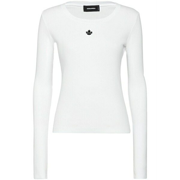 ディースクエアード レディース プルオーバー トップス Cotton t-shirt  White