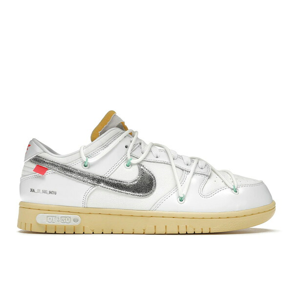 Nike ナイキ メンズ スニーカー 【Nike Dunk Low Off-White Lot 1】 サイズ US_8.5(26.5cm) White/Metallic Silver-Butter