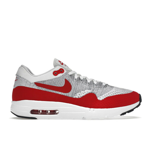 Nike ナイキ メンズ スニーカー  【Nike Air Max 1 Flyknit OG】  大いさ US_10(28.0糎) White/University Red-Pure Platinum-Cool Grey-Wolf Grey-Black