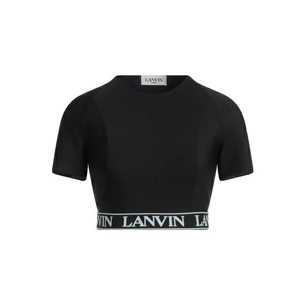 【送料無料】 ランバン レディース Tシャツ トップス Tops Black|asty