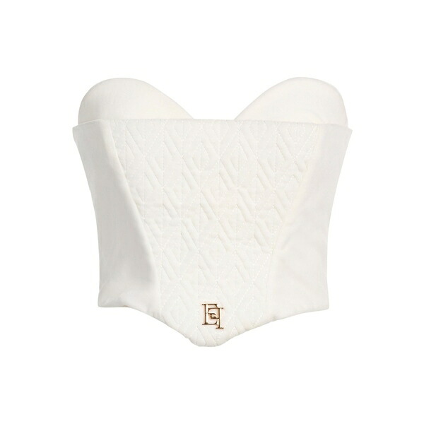 【送料無料】 エリザベスフランキ レディース Tシャツ トップス Tops White|asty