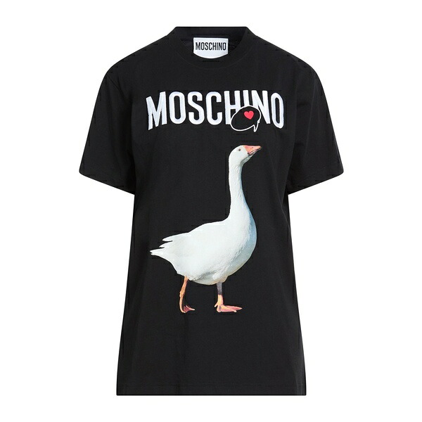 【貨物輸送無料】 モスキーノ レディース プルオーバー トップス T-shirts Black
