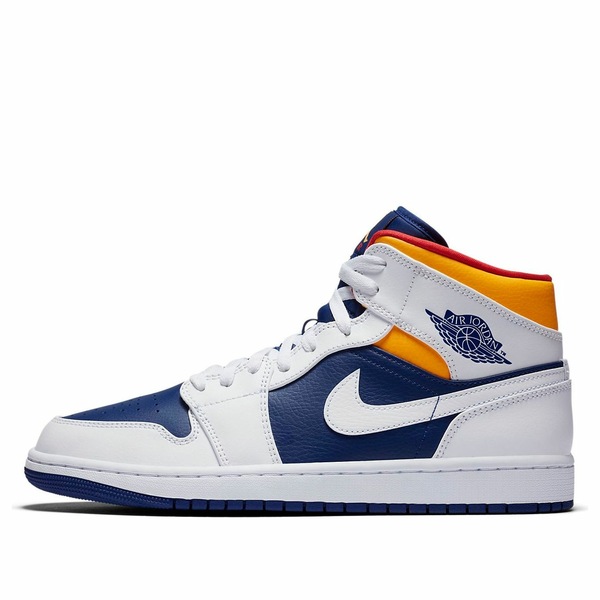 Jordan ジョーダン メンズ スニーカー 【Air Jordan 1 Mid \u0027White Deep Royal Blue\u0027 554724-131】  大きさ US_12(30.0糎)