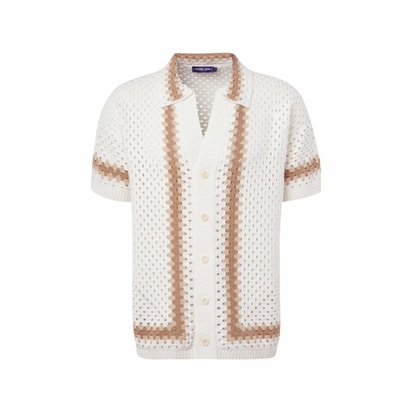 フレスコボールカリオカ メンズ ジレー アウター Pinto crochet-knit cardigan Neutrals