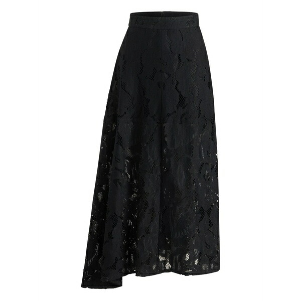 ジャンパトゥ レディース スコート ボトムス Asymmetric lace MIDI skirt Black