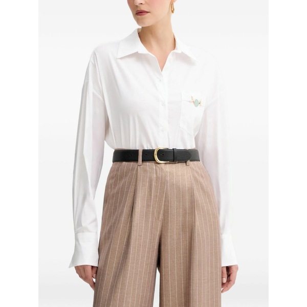 フラコミーナ レディース シャツ トップス Pocket embellishment shirt White｜asty