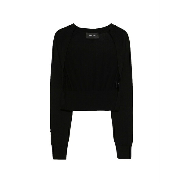 シモーネ・ロシャ レディース ジレー アウター Pearl embellished cardigan Black