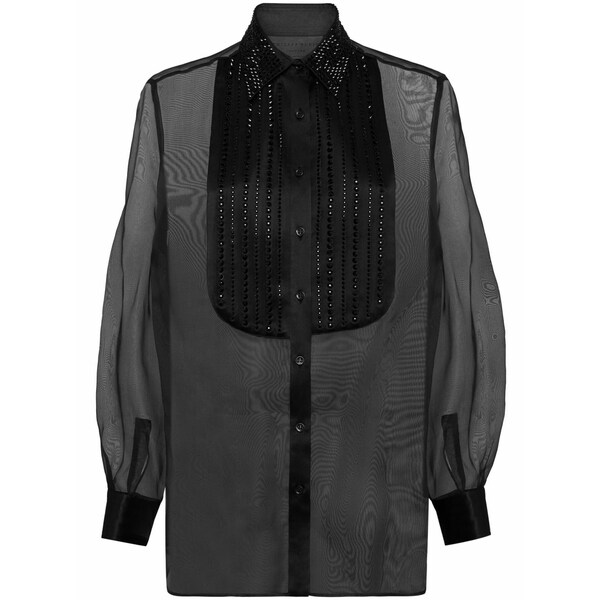 フィリップ飾り気の無い レディース ティーシャツ トップス Plastron shirt Black トップス-レディースファッション-シャツ・ブラウス