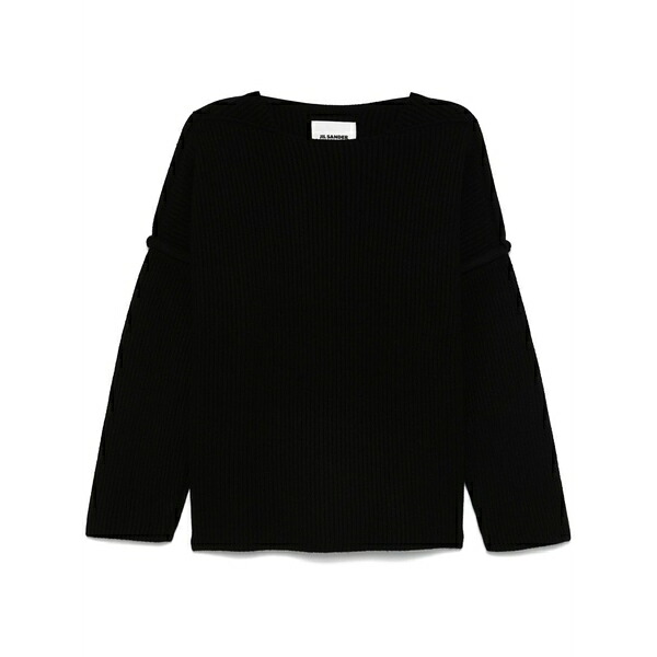ジル・サンダー メンズ 編み物\u0026プルオーバー アウター Ribbed sweater Black
