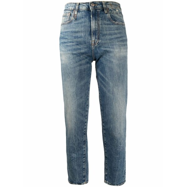 アールサーティーン レディース デニムパンツ ボトムス High-waist cropped jeans Blue|asty