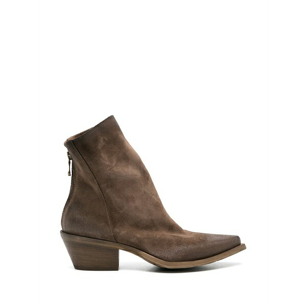 メティス レディース ブーツ シューズ Dx2215 rear-zip pointed boots Brown