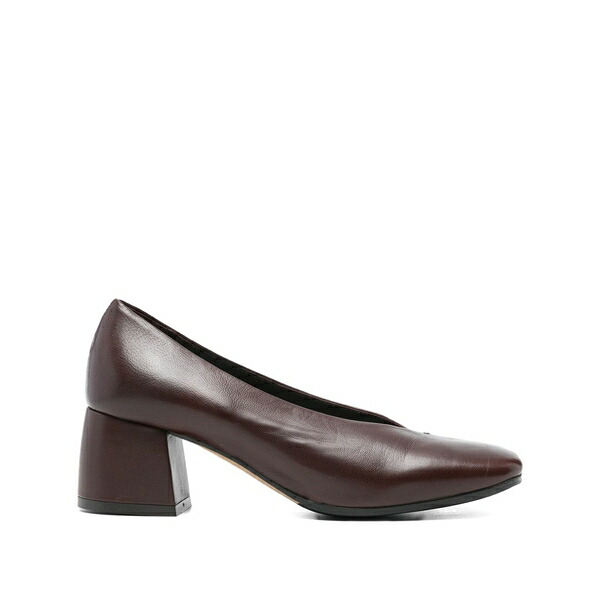ロレナ パッジ レディース パンプス シューズ Block-heel leather pumps Brown