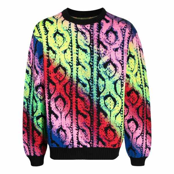 エージーアール メンズ 編み物\u0026プルオーバー アウター Cable-knit merino sweater Multicolour