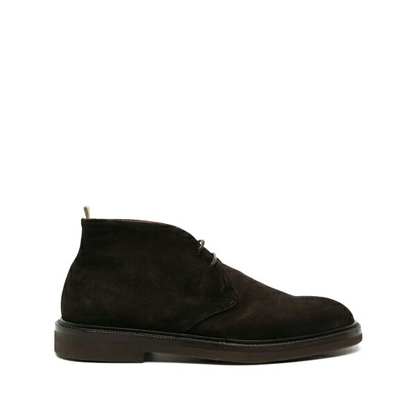 オフィチーネ 創造的 メンズ ブーツ シューズ Low-top lace-up suede boots Brown