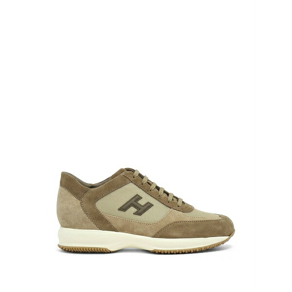 ホーガン メンズ スニーカー シューズ Logo-embroidered suede sneakers Neutrals|asty