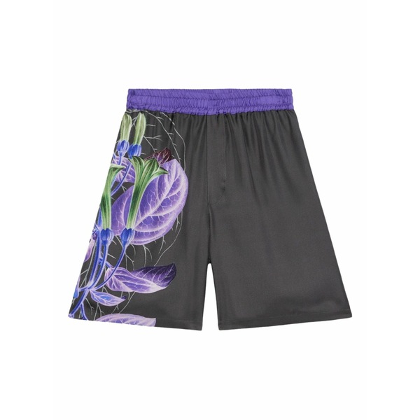 ピエール＝ルイ・マシア レディース カジュアルパンツ ボトムス Floral-print elastic-waist shorts Black