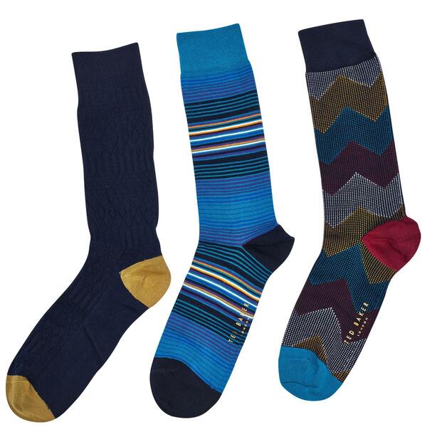 2694円 速くおよび自由な テッドベーカー メンズ 靴下 アンダーウェア 3 Pack Socks Gift Box