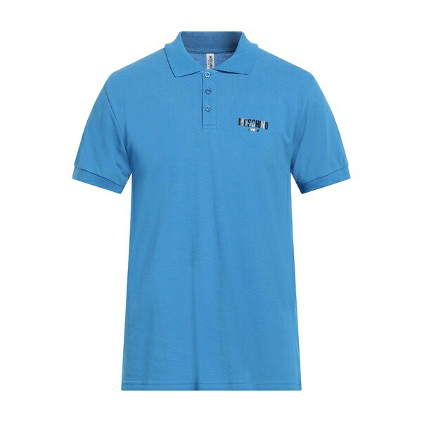 【送料無料】 モスキーノ メンズ Tシャツ トップス Polo shirts Azure｜asty