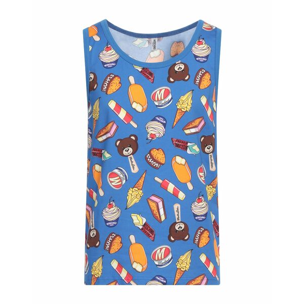 【送料無料】 モスキーノ メンズ Tシャツ トップス Tank tops Blue|asty