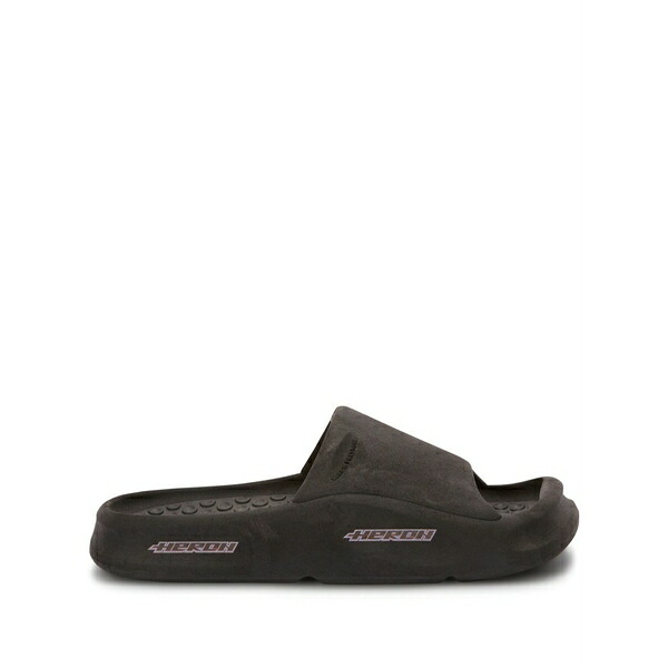 ヘロン プレストン メンズ サンダル シューズ Moulded flat slides Black|asty