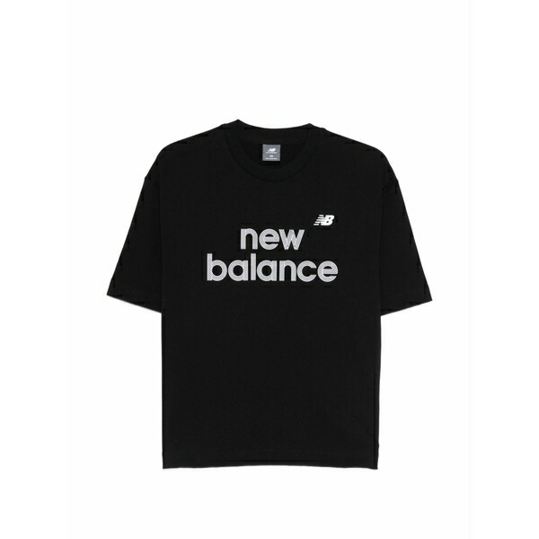 ニュー平衡にする レディース プルオーバー トップス Logo-print t-shirt Black