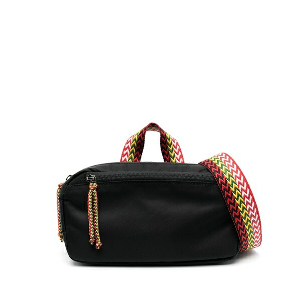 ランバン メンズ 商行為系 御徒面子 Chevron woven pattern belt bag Black