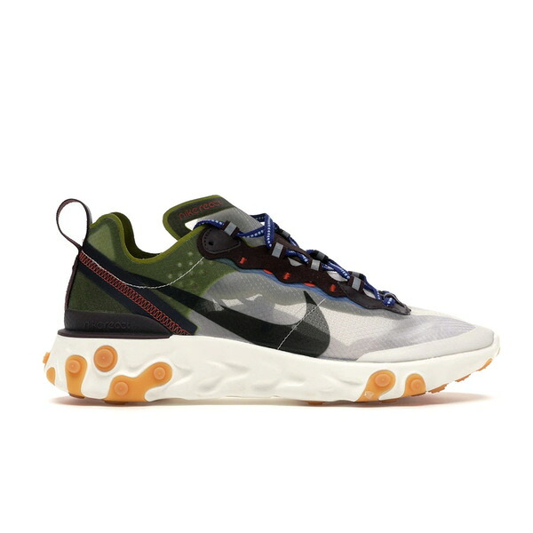 Nike ナイキ メンズ スニーカー  【Nike React Element 87 Moss】  大きさ US_11(29.0珊) Moss/Black-El Dorado-Deep Royal Blue-Aluminum-Team Orange