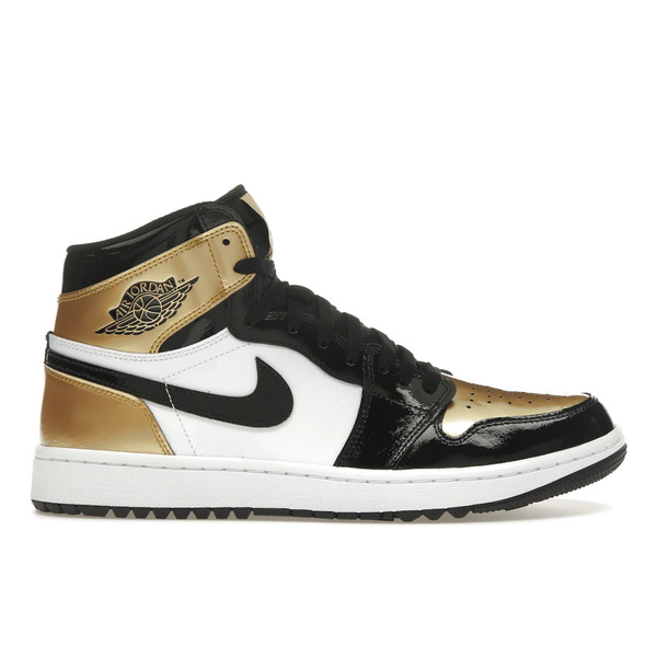 Jordan ジョーダン メンズ スニーカー  【Jordan 1 Retro High Golf Patent Gold Toe】  大いさ US_M_4 Black/Metallic Gold/White