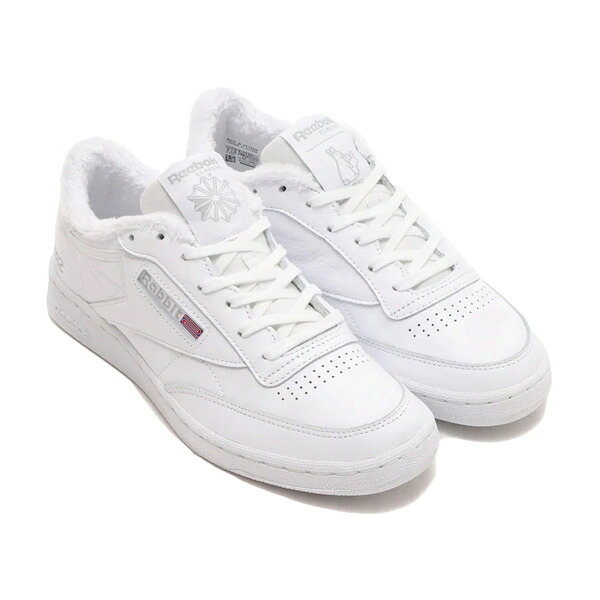 Reebok リーボック メンズ スニーカー  【Reebok Club C 85 FR2 x atmos Triple White】  大きさ US_5(23.0珊) White/Yellow