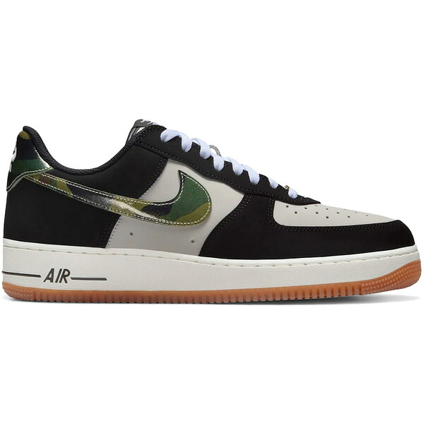 Nike ナイキ メンズ スニーカー  【Nike Air Force 1 Low \u002707 LV8 Black Patent Camo Swoosh】  大きさ US_M_15 White/Black/Gum Medium Brown/Summit White