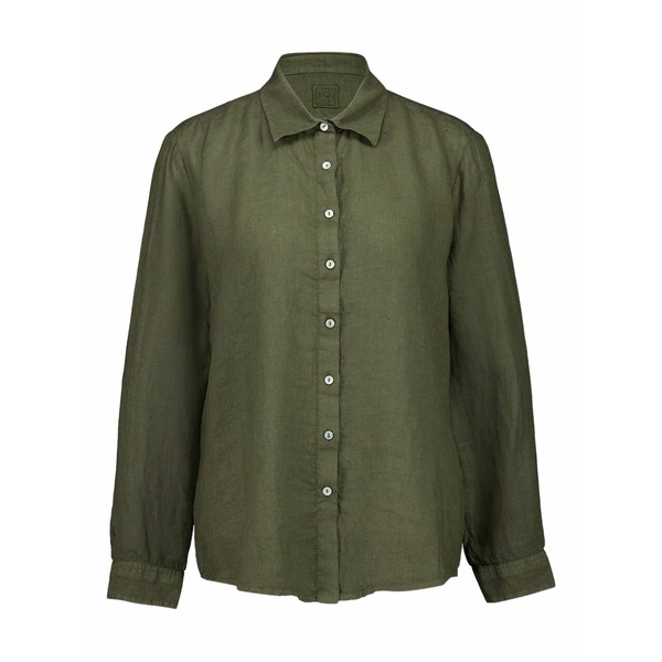 120%リノ レディース シャツ トップス Linen shirt Green|asty