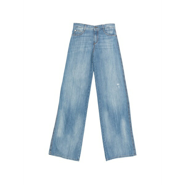 エルマンノ シェルヴィーノ レディース デニムパンツ ボトムス Wide-leg logo-patch jeans Blue｜asty