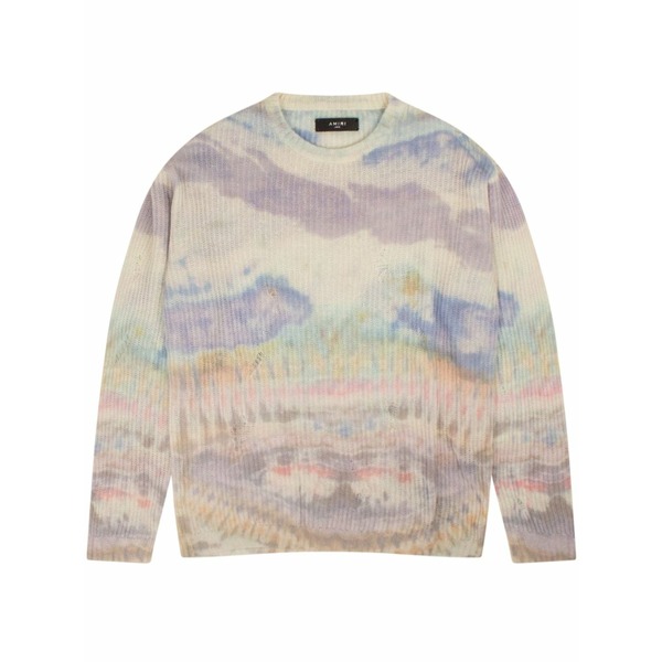 アミリ レディース 編み物\u0026プルオーバー アウター Tie-dye cashmere jumper Neutrals