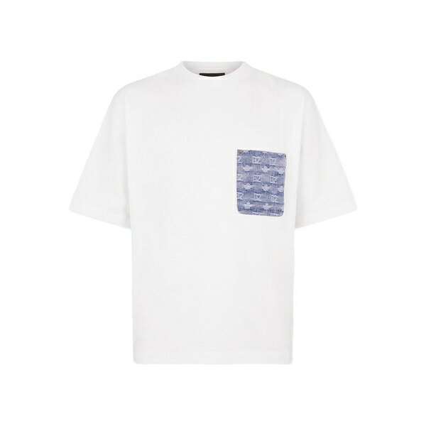 ディースクエアード メンズ プルオーバー トップス Monogram pocket loose fit t-shirt White