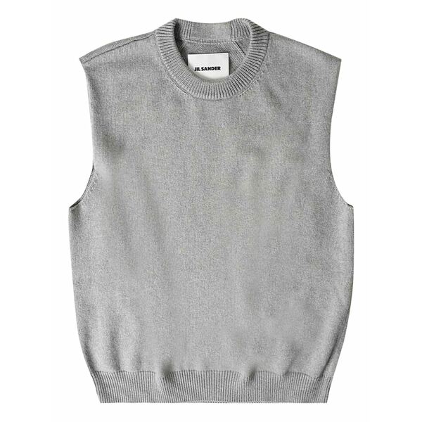 ジル・サンダー メンズ 編み物\u0026スウェーター アウター Round-neck sleeveless sweater Grey