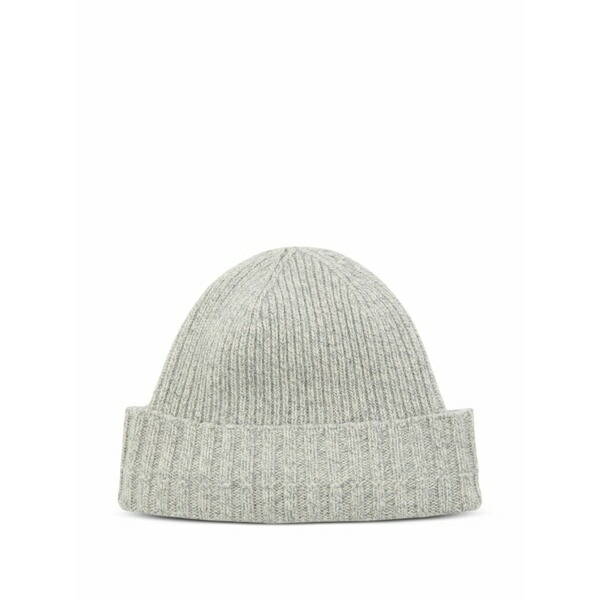 ジョンスメドレー メンズ かぶり笠 添え物 Elkea ribbed beanie hat Grey