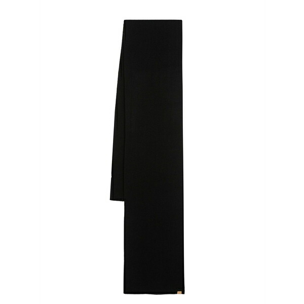 羊毛 一財産 メンズ えり巻き・袈裟・えり巻き 付属物 Logo-patch ribbed scarf Black