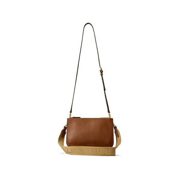 ラルフローレン レディース ショルダーバッグ バッグ Medium logo-strap cross body bag Brown