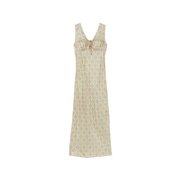 クローディピエルロ レディース ワンピース トップス Printed drawstring-detail dress Neutrals|asty